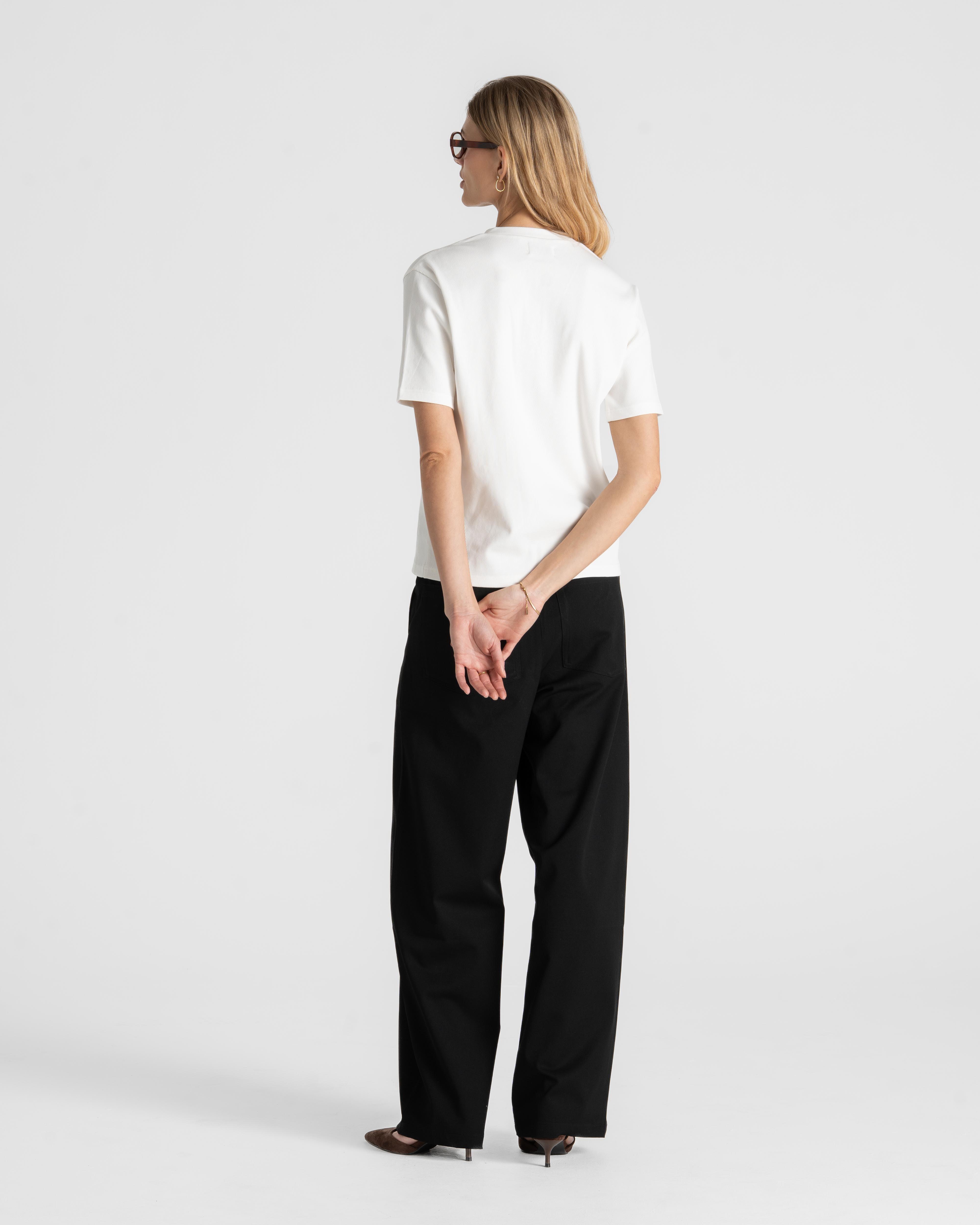 Henley Short Sleeve White dame